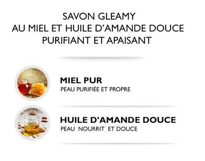 Savon Gleamy à base d’huile d’amande et miel