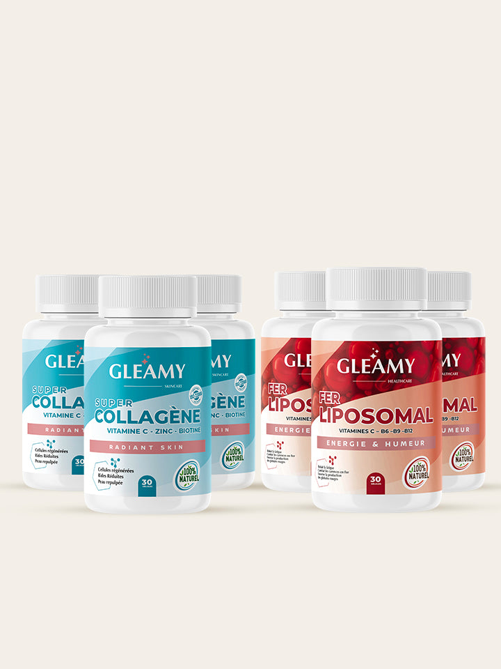 Pack Équilibre & Énergie Gleamy — Collagène + Fer Liposomal