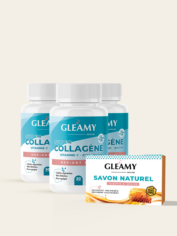 Super Collagène Gleamy (3 Mois de Cure) + Savon Miel
